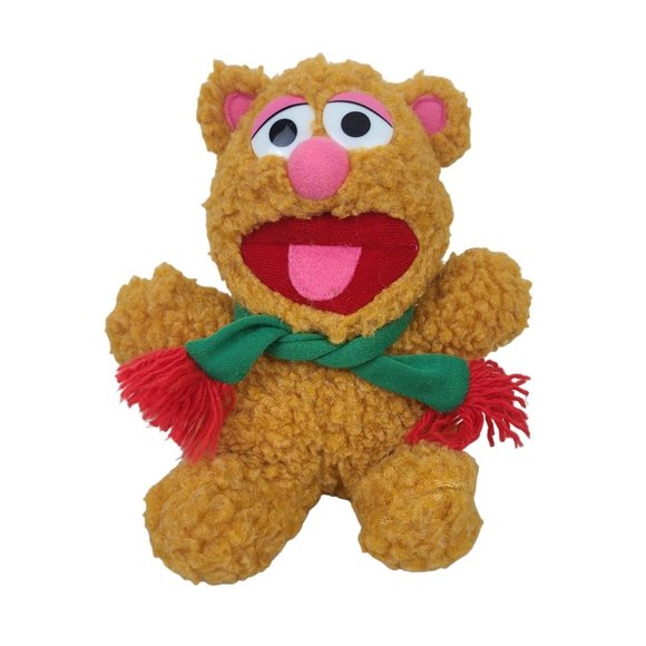 Muppet Babies Fozzie Bear Plush Stuffed Animal Christmas 1987 Vintage - Picture 1 of 7